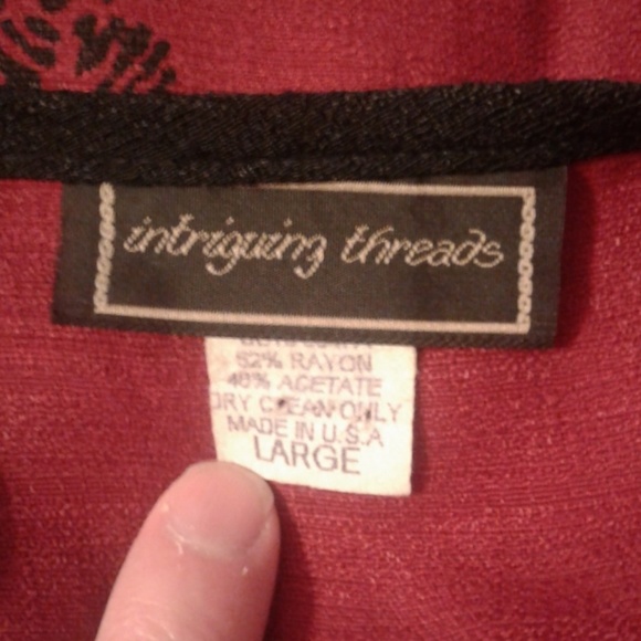 Intriguing Threads L large wrap long maxi skirt Red Black Floral Flowers - Picture 6 of 6